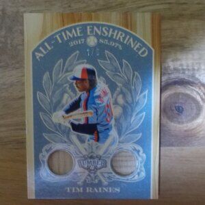 2025 Leaf Lumber Tim Raines /6 All Time Enshrined Bat Relic Card Montreal Expos
